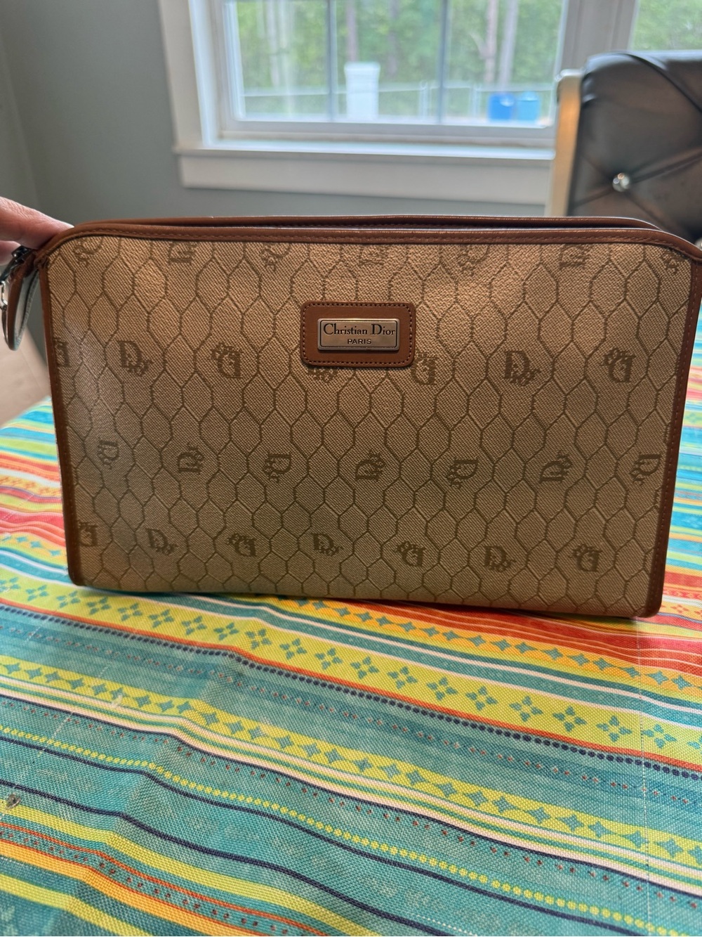 Dior Men’s Beige and Brown Monogram Toiletry Pouch